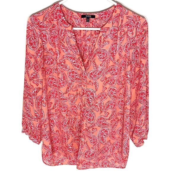 NYDJ 15 Bundle Pack 3/4 Sleeve Mandarin-Collar Pleated Blouse Different Print XS - Picture 7 of 15